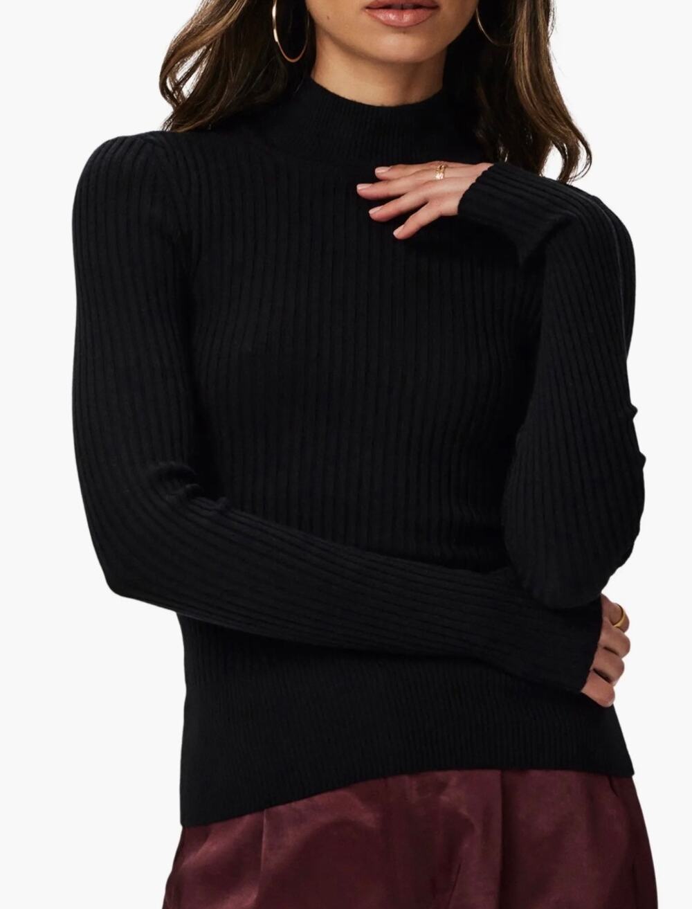 Paige Raisa Rib Turtleneck Sweater in Black. Size M.